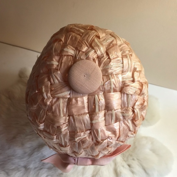 Vintage 50s 60s Pink Plaited Hat Jockey-style